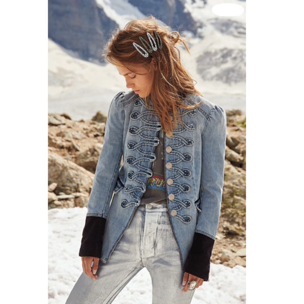 FREE PEOPLE | Denim Seamed And Structured Jacket